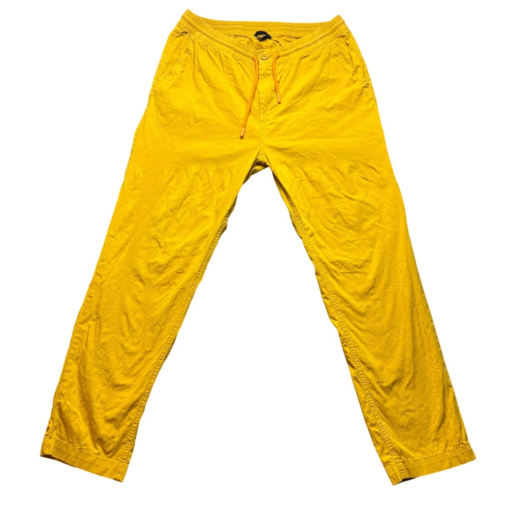 Cotopaxi Pants Mens L Mustard Yellow Ripstop Elastic Waist Drawstring Outdoor
